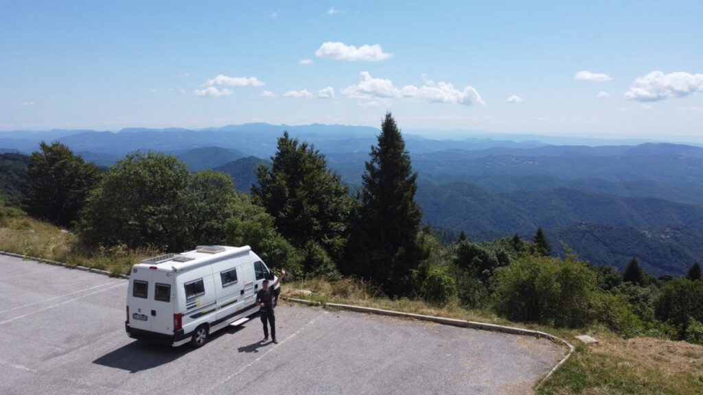 Sul Monte Matajur con il mio van, in Friuli Venezia Giulia