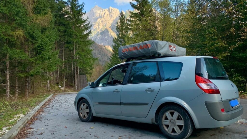 La mia auto camperizzata nelle vicinanze della sorgente dell'Isonzo